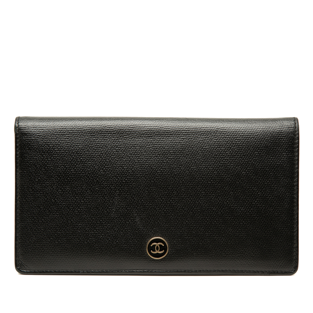 Pre-Loved Chanel CC Button Calfskin Bifold Long Wallet